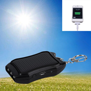 Solar Mobile Phone Power Bank  Flashlight Keychain Power